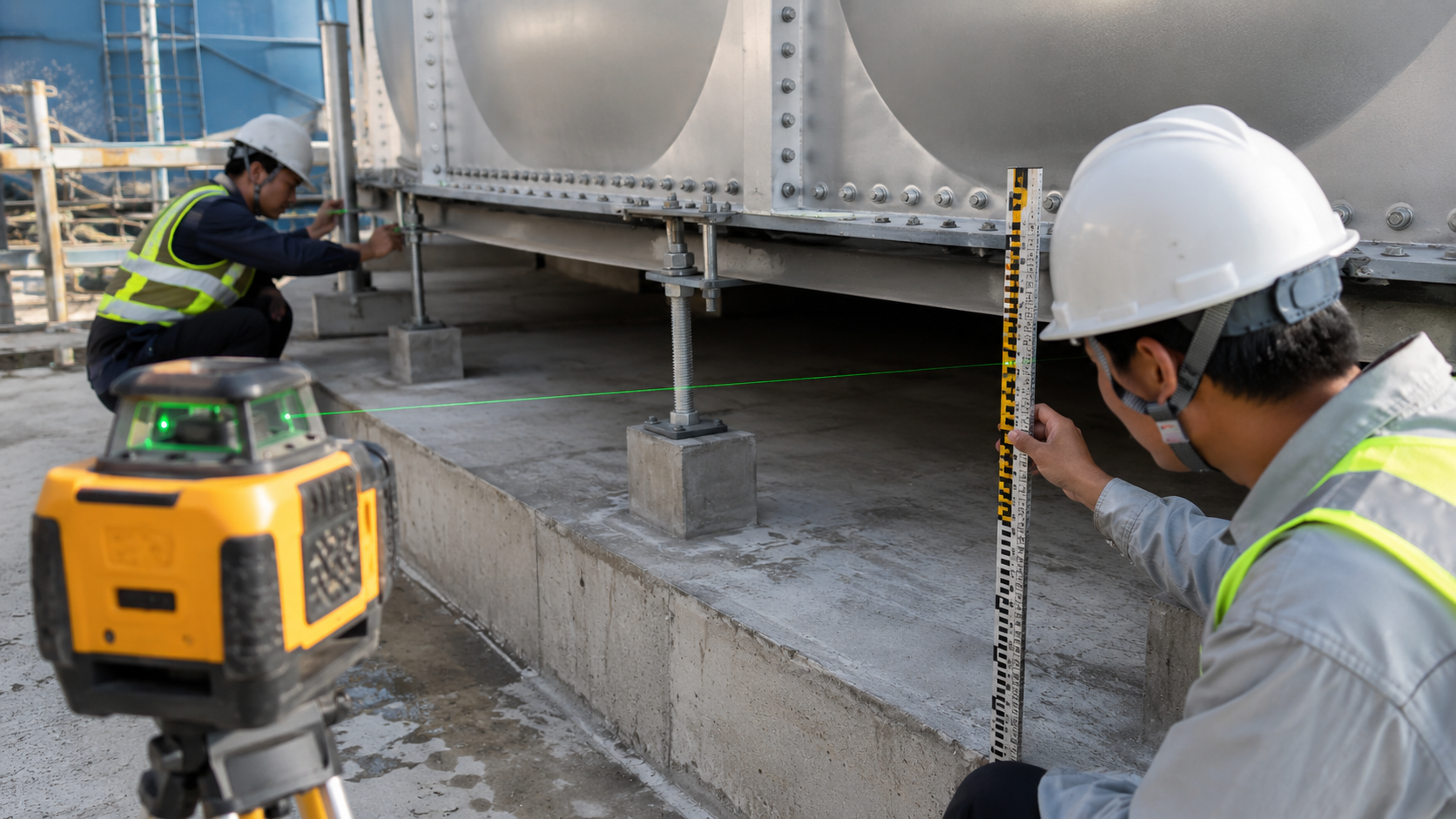Technical detail related to water tank flexible connection and tank system interfaces
