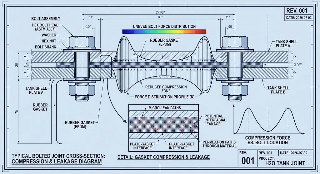 Technical detail related to water tank bolt torque inspection and tank system interfaces